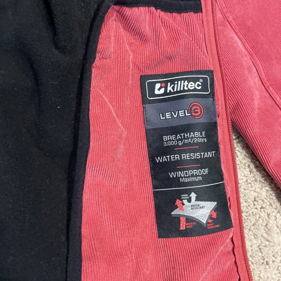 Killtec Women's Corduroy Jacket Size 6 Salmon Hooded Water Resistant Gorpcore - Picture 10 of 14
